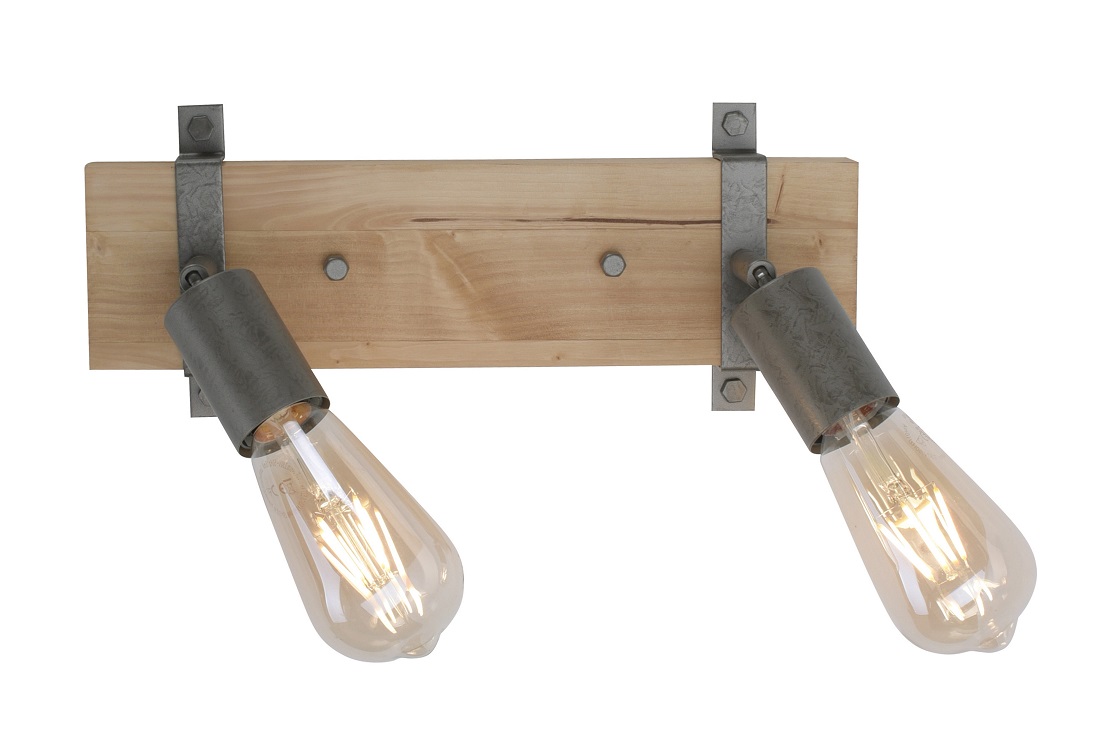 Leuchten Direkt 13472-79 SLAT - Stropní retro industriální svítidlo ve dřevě a kovu 2 x E27