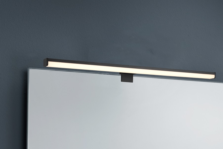Trio Leuchten 284116032 LINO - Koupelnové LED svítidlo v černé barvě s montáží na zrcadlo, zeď i skříňku 11,5W, 3000K, IP44, 60cm