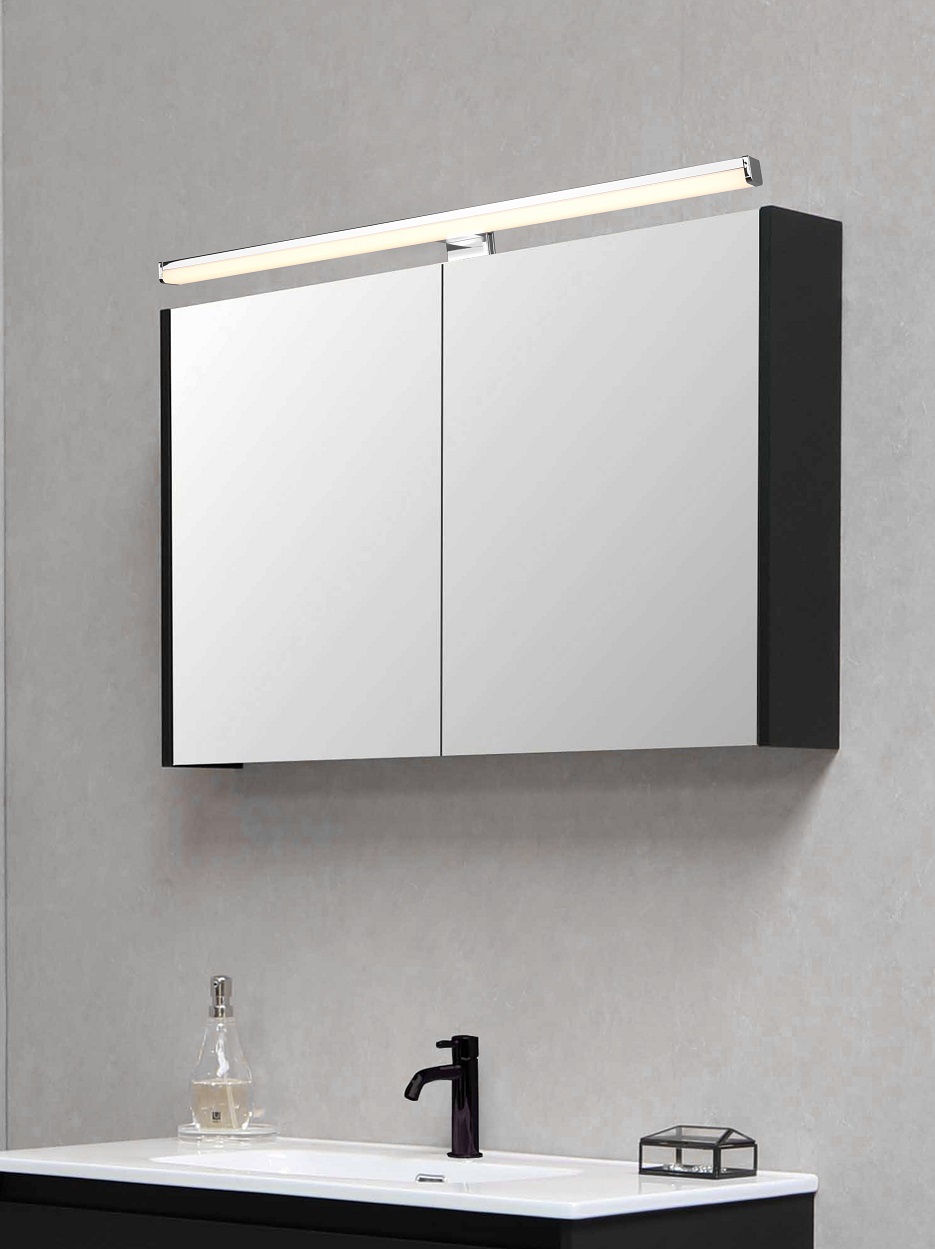 Trio Leuchten 284116006 LINO - Koupelnové LED svítidlo v lesklém chromu s montáží na zrcadlo, zeď i skříňku 11,5W, 3000K, IP44, 60cm