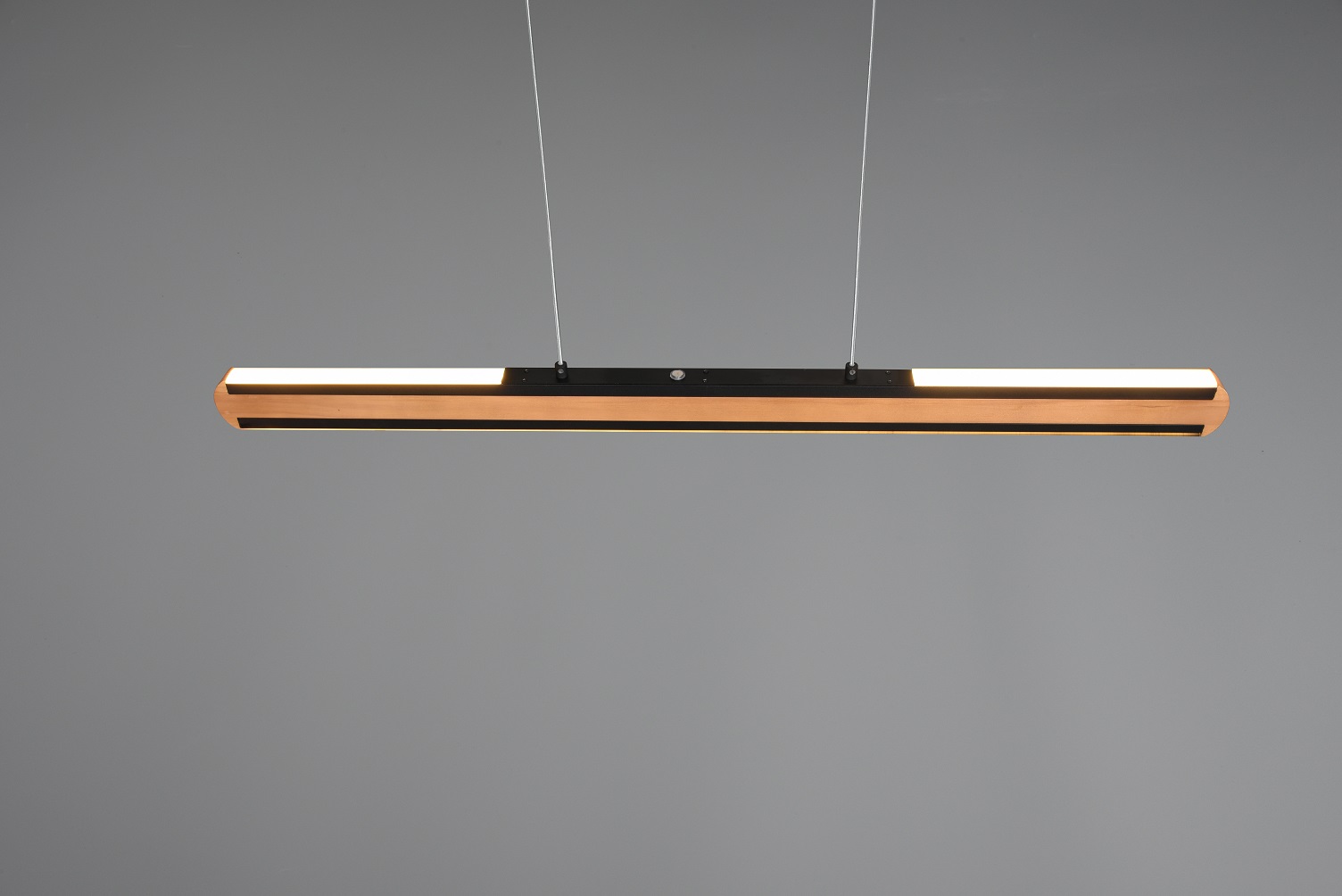 Trio Leuchten 326610232 DEACON - Závěsný dřevěný lustr nad stůl stmívatelný dotykovým tlačítkem, 2700+4000+6500K, 40W, 110cm