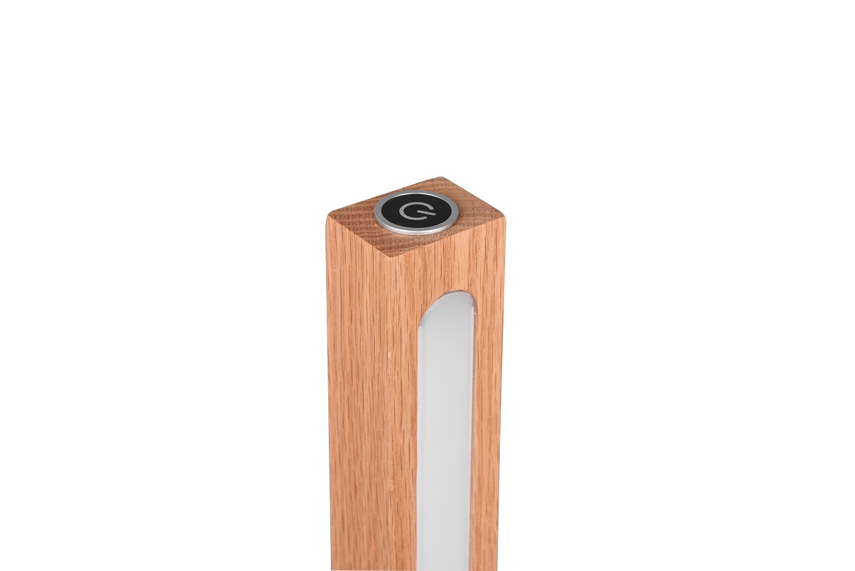 Trio Leuchten 426410130 BELLARI - Dotykem stmívatelná stojací lampa dřevěná, LED 20W, 3000K, 115cm výška