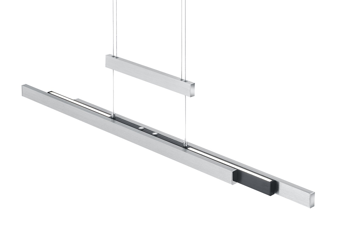 Trio Leuchten 375310505 TRAJAN - LED stahovací svítidlo nad stůl, dotykem stmívatelné, LED 42W + 12W, 2700K - 5000K, šířka max 150cm