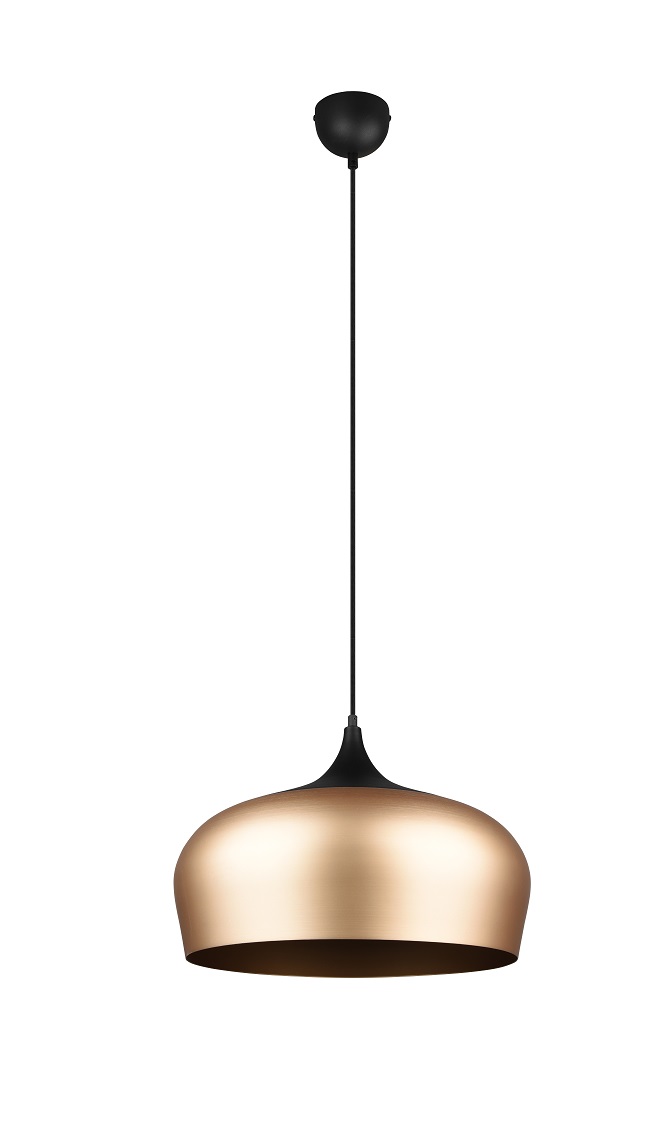 Trio Leuchten 310890108 CHIRON - Závěsný kulatý lustr v matné mosazi 1 x E27, Ø 45cm