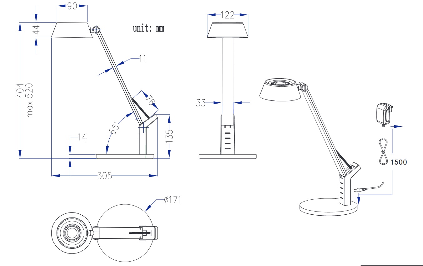 Trio Leuchten 523090131 AVA - Dotykem stmívatelná LED stolní lampa s USB výstupem na nabíjení mobilu a změnou barvy světla, LED 5W, 3000+4000+6300K, 40cm