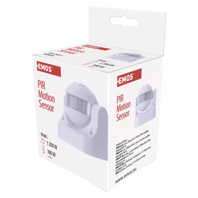 Emos G1120 PIR SENZOR IP44 - Venkovní senzor pohybu v bílé barvě IP44