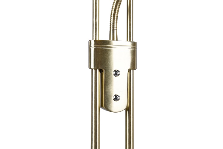 Trio Leuchten R40073508 ORSON- Moderní stojací LED stmívatelná lampa v matné mosazi, LED 28W + 6W, 3000K, 180cm