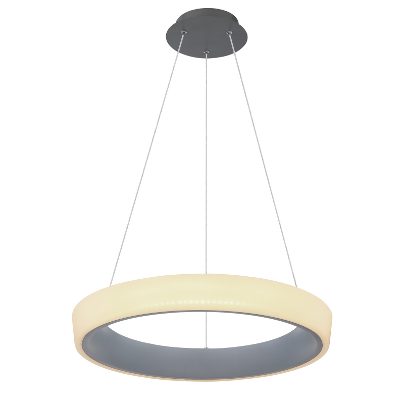 Globo 48272H-36 TABANO - Závěsný šedý LED lustr stmívatelný dálkovým ovladačem, LED 36W, 3000 - 6000K, Ø 50cm