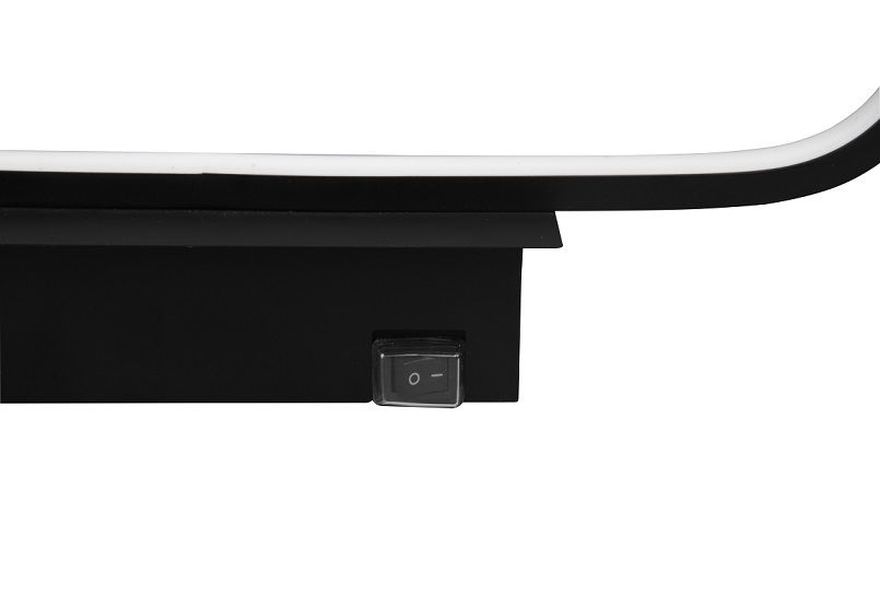 Trio Leuchten 283779132 GIANNI - Koupelnové LED nástěnné svítidlo s vypínačem, černá barva, 22W, 3000K, IP44, 60cm