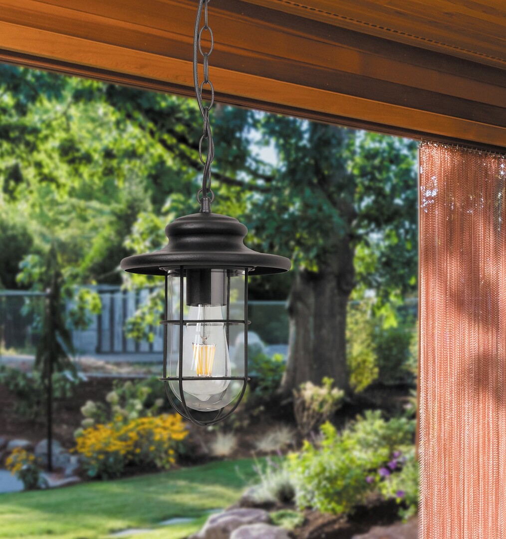 Rabalux 8070 PAVIA - Závěsné venkovní svítidlo v černé barvě 1 x E27, IP44