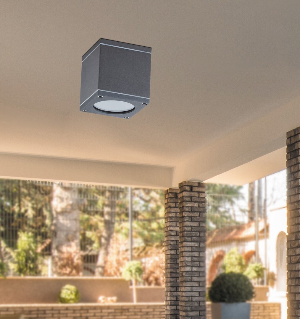 Rabalux 8149 AKRON - Stropní venkovní svítidlo v antracitové barvě, 1 x GU10, IP54