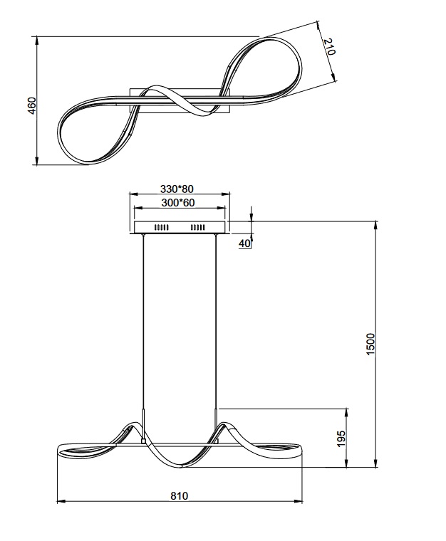Trio Leuchten R37091131 PERUGIA - Vypínačem stmívatelné LED závěsné svítidlo LED 37W, 4000K, 81 x 46cm