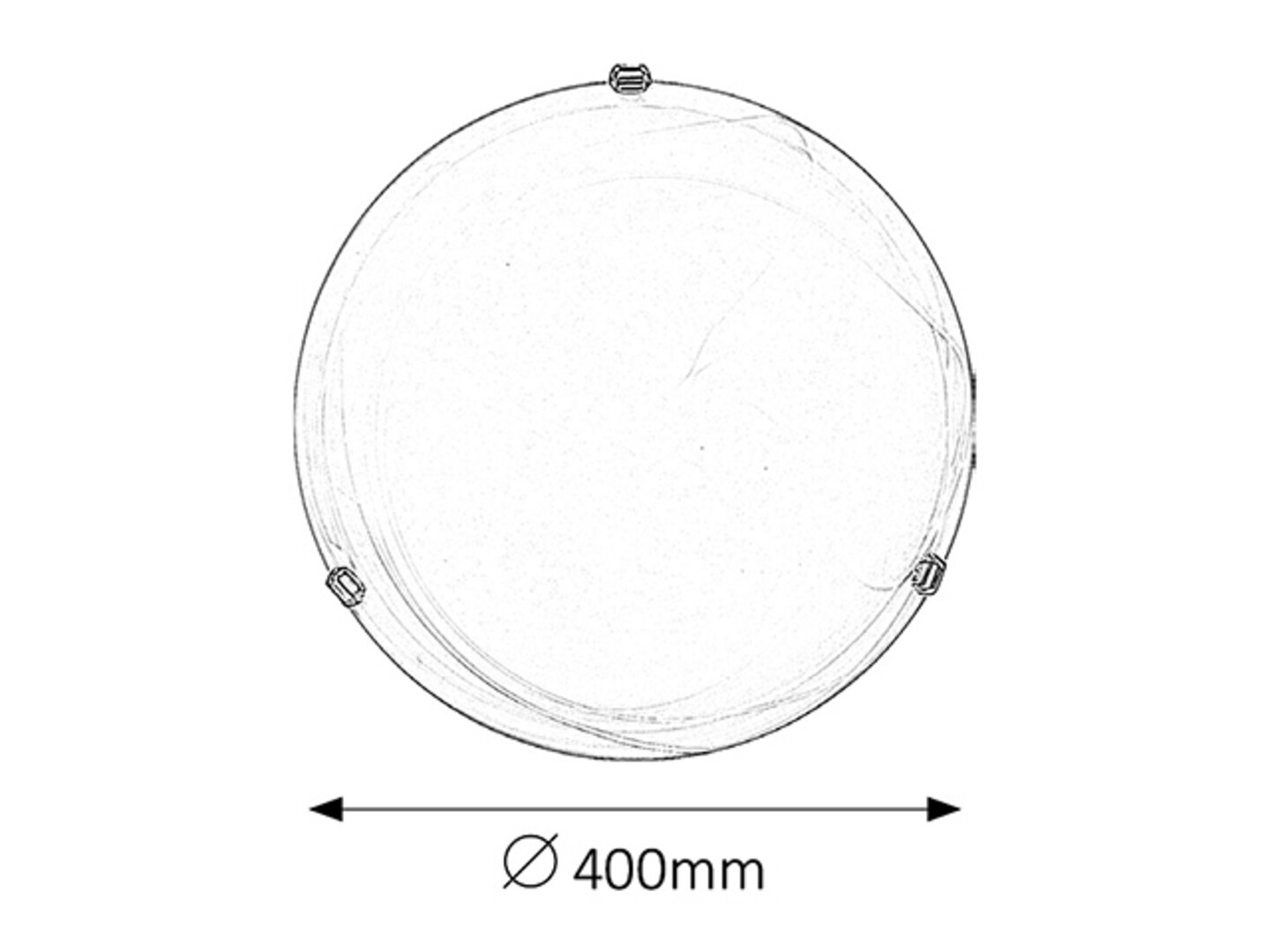 Rabalux 3302 ALABASTRO - Stropní skleněné svítidlo, stříbrné packy 2 x E27, Ø 40cm