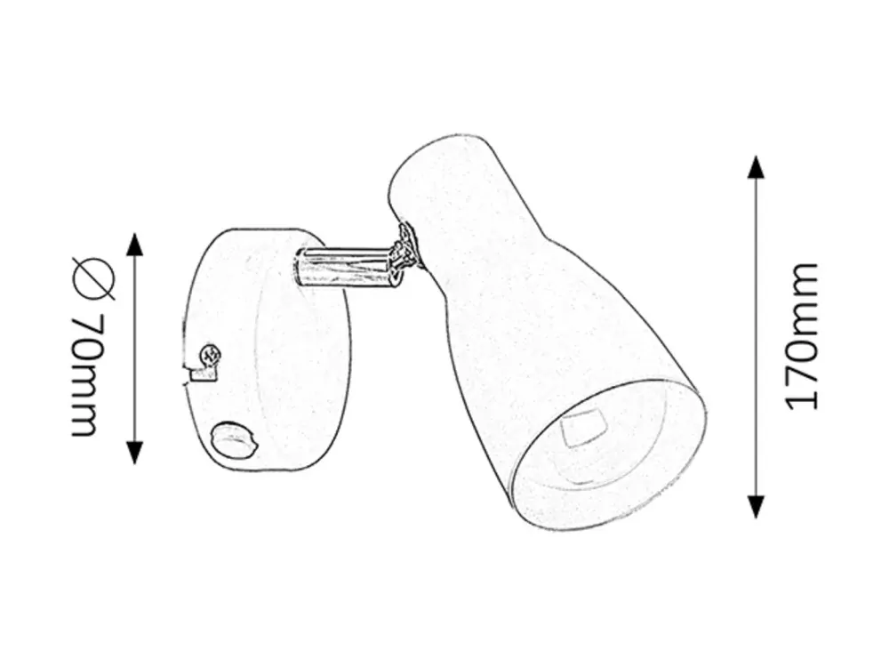 Rabalux 6025 EBONY - Bodové svítidlo v bílé barvě s vypínačem, 1 x E27