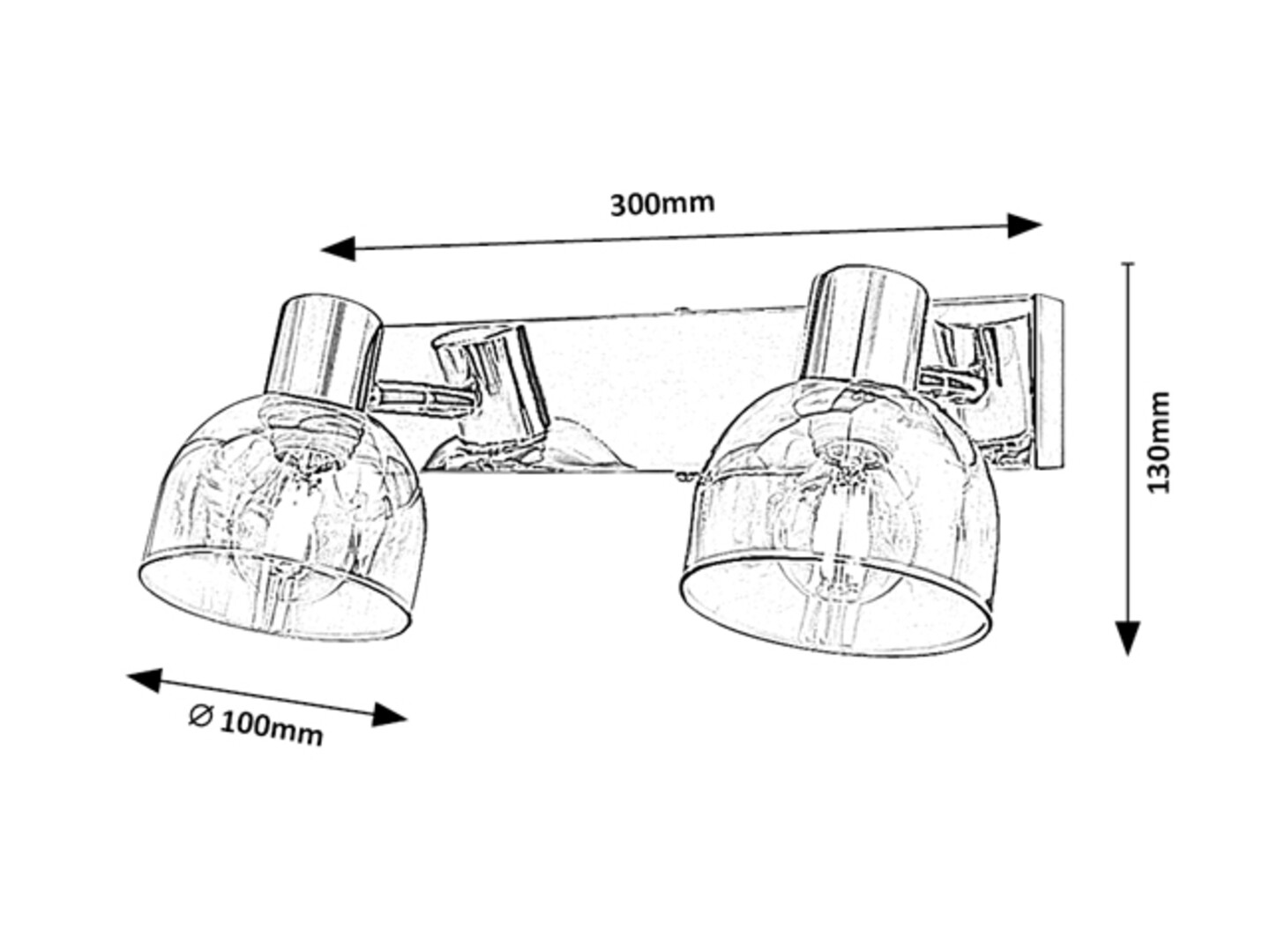 Rabalux 3249 TARIEN - Nástěnná nebo stropní lampička s kouřovým sklem, 2 x E14