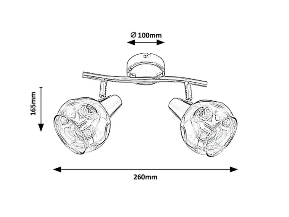 Rabalux 5347 TAMARA - Stropní svítidlo s kouřovými skly, 2 x E14