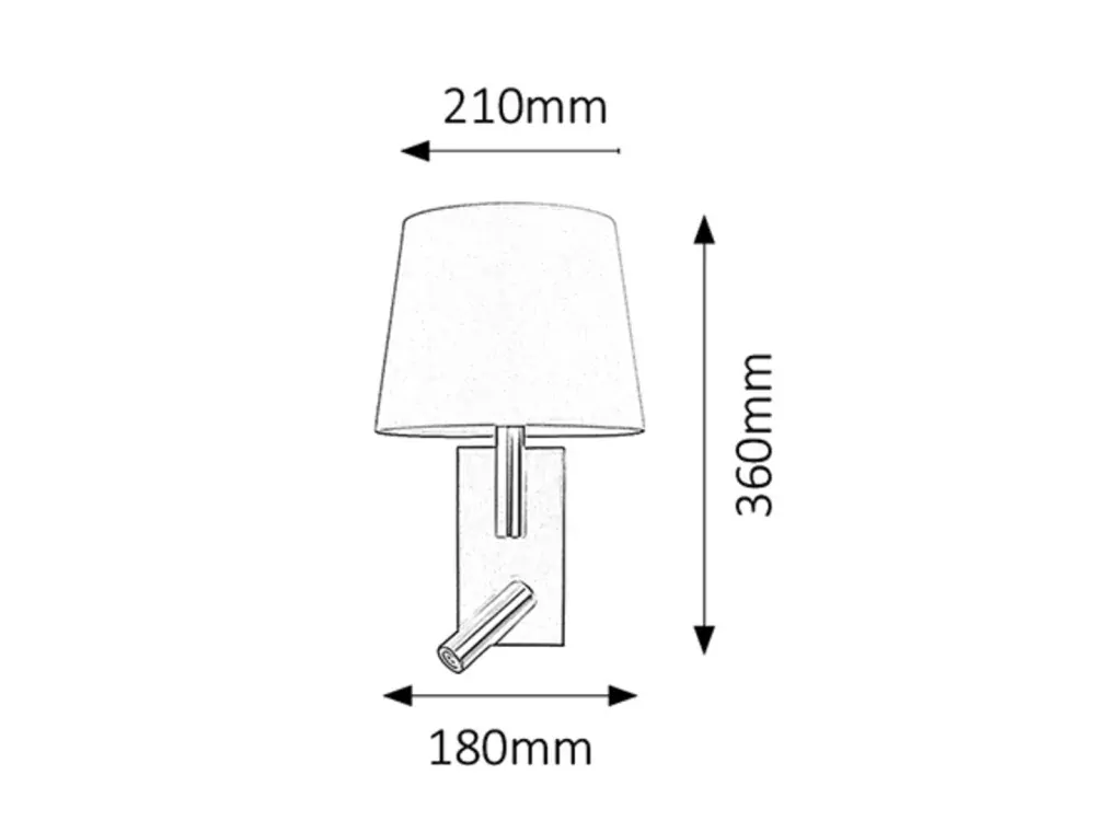 Rabalux 6539 HARVEY - Nástěnné svítidlo s textilním stínidlem a čtecí bodovkou, 1 x E27 + 3W LED 2800K