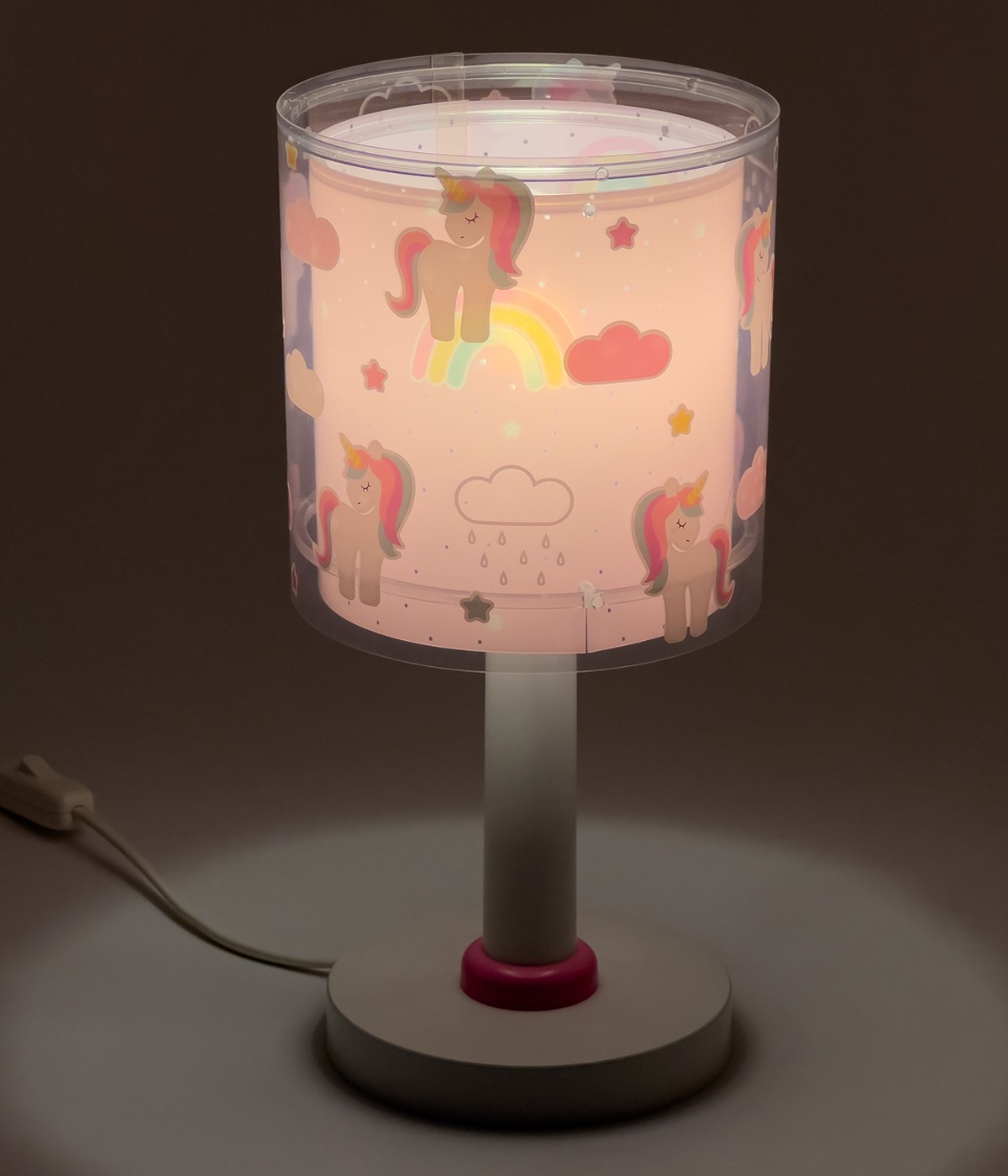 Dalber 41591 UNICORNS - Dětská stolní lampička s jednorožci + Dárek LED žárovka