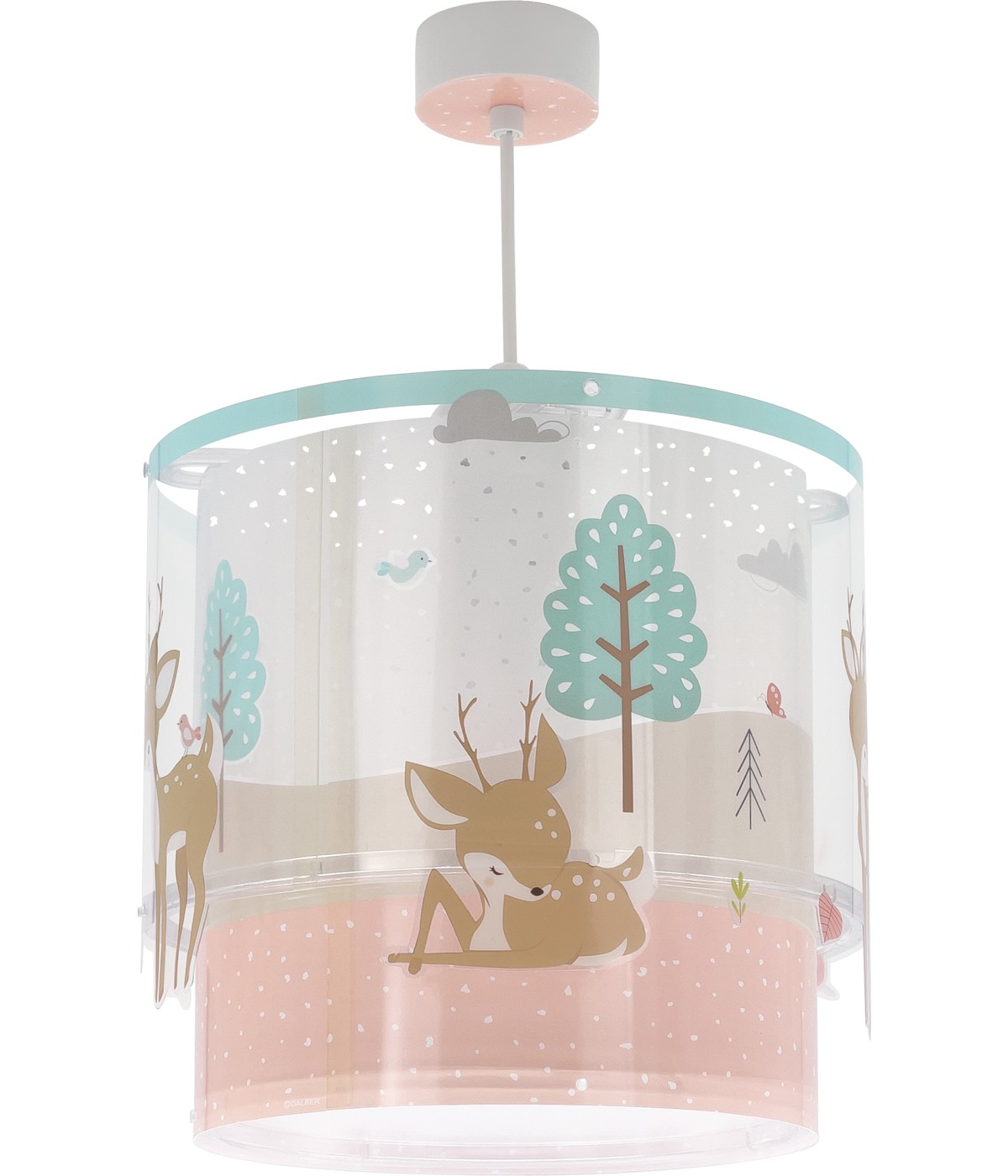 Dalber 61272 LOVING DEER - Dětské závěsné svítidlo s kolouškem + Dárek LED žárovka