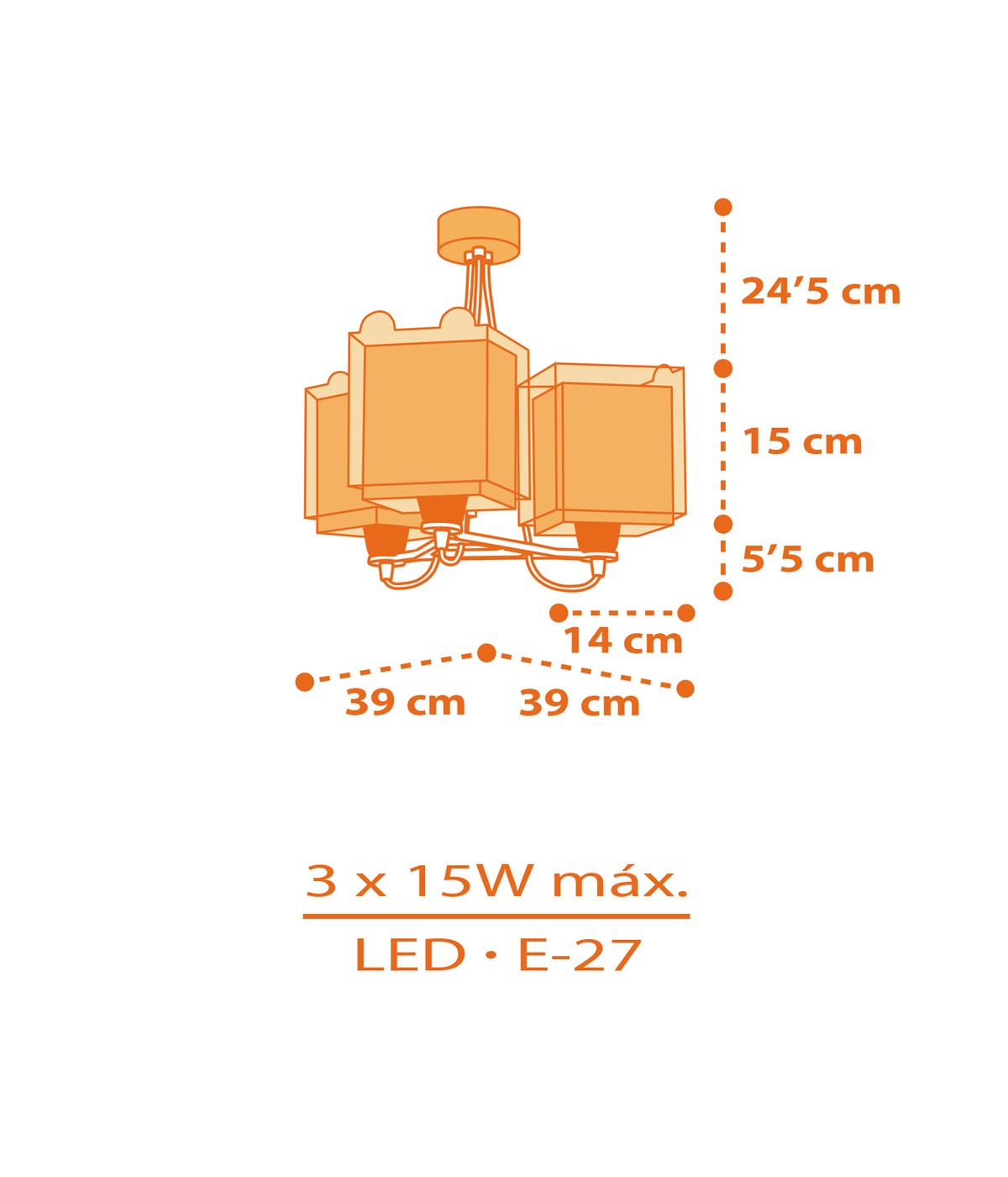 Dalber 64567 LITTLE TIGER - Dětské stropní svítidlo s motivem tygříků + Dárek 3 x LED žárovka