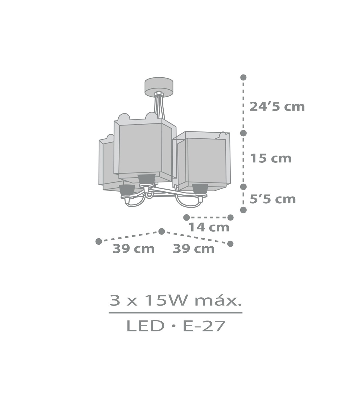 Dalber 64577 LITTLE TEDDY - Dětské stropní svítidlo s motivem medvídků + Dárek 3 x LED žárovka