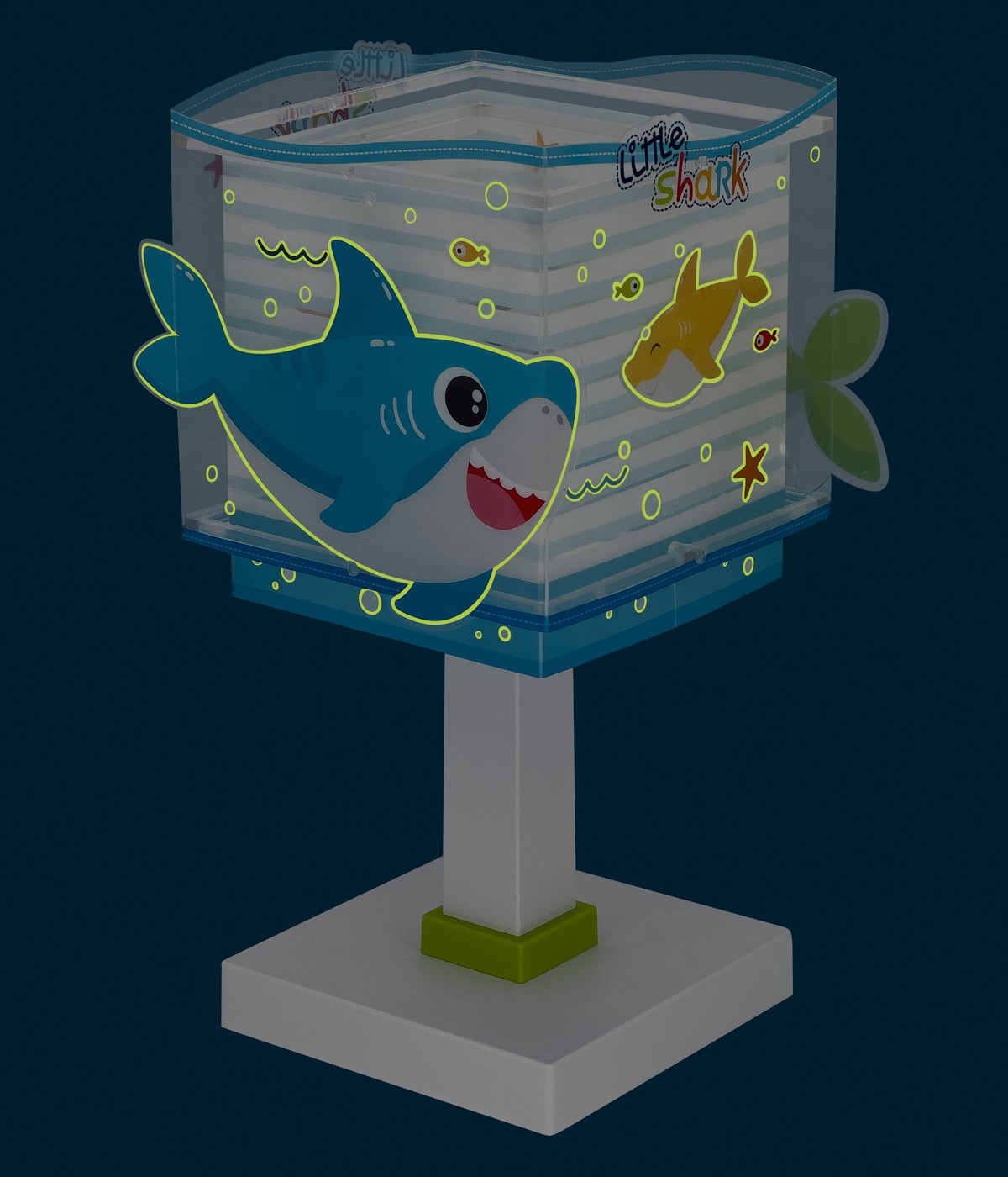 Dalber 63471 SHARKS - Dětská fosforeskující lampička s motivem žraloka + Dárek LED žárovka