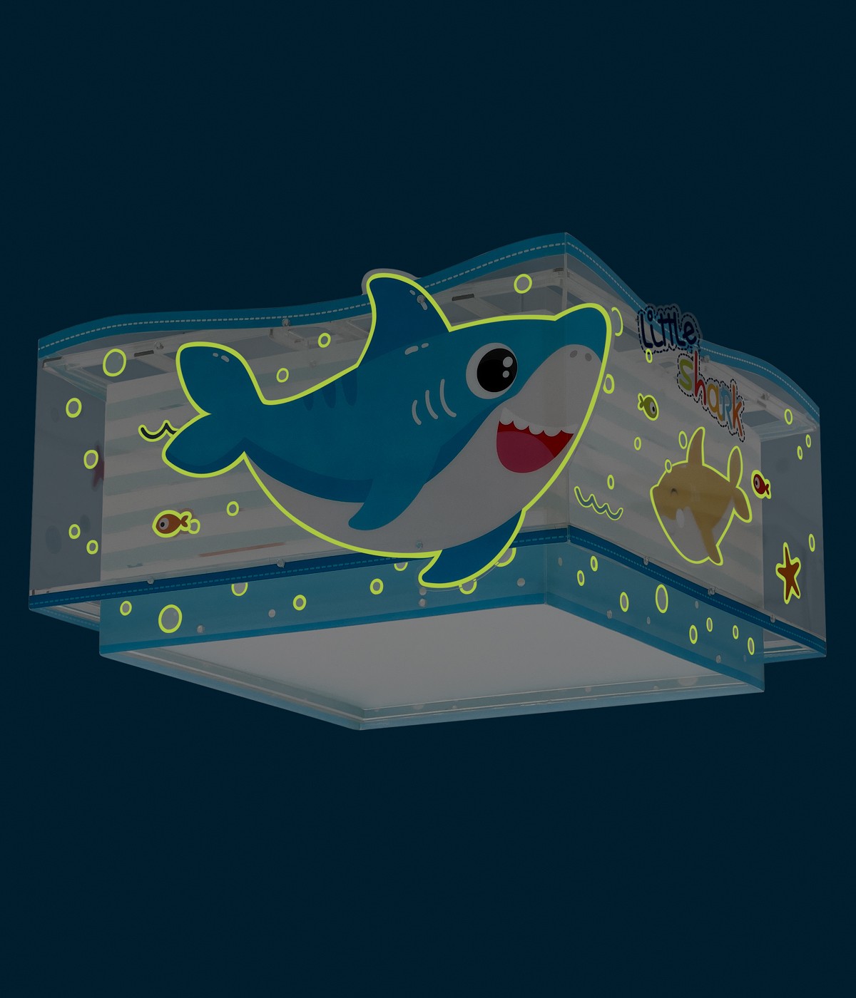 Dalber 63476 SHARKS - Dětské fosforeskující stropní svítidlo s motivem malých žraloků + Dárek 2x LED žárovka