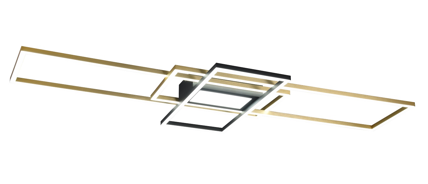 Trio Leuchten 620010408 IRVINE - Stropní LED svítidlo s dálkovým ovladačem, LED 60W, 3000 - 6500K, 105x42cm, matná mosaz