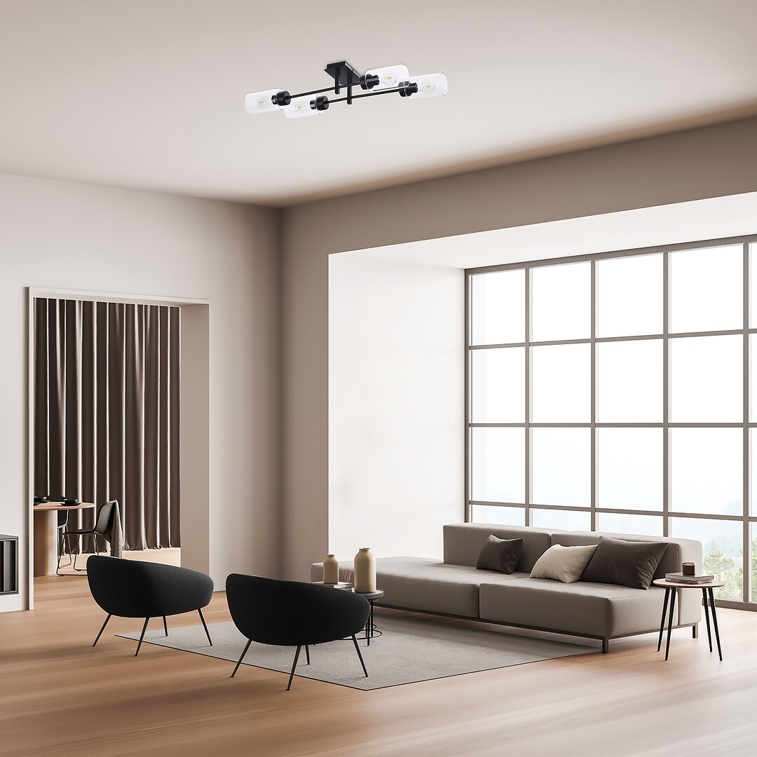 Rabalux 2672 PRUDENCE - Černý přisazený lustr 4 x E27, 82 x 21cm