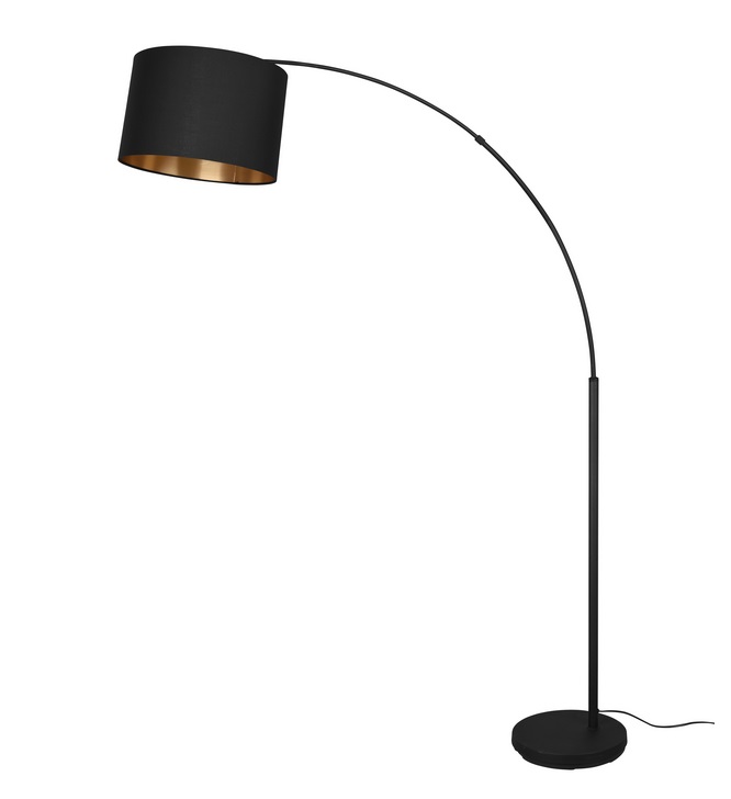 Trio Leuchten R40081080 BOLIVIA - Moderní stojací oblouková lampa s textilním stínidlem 1 x E27, 171cm