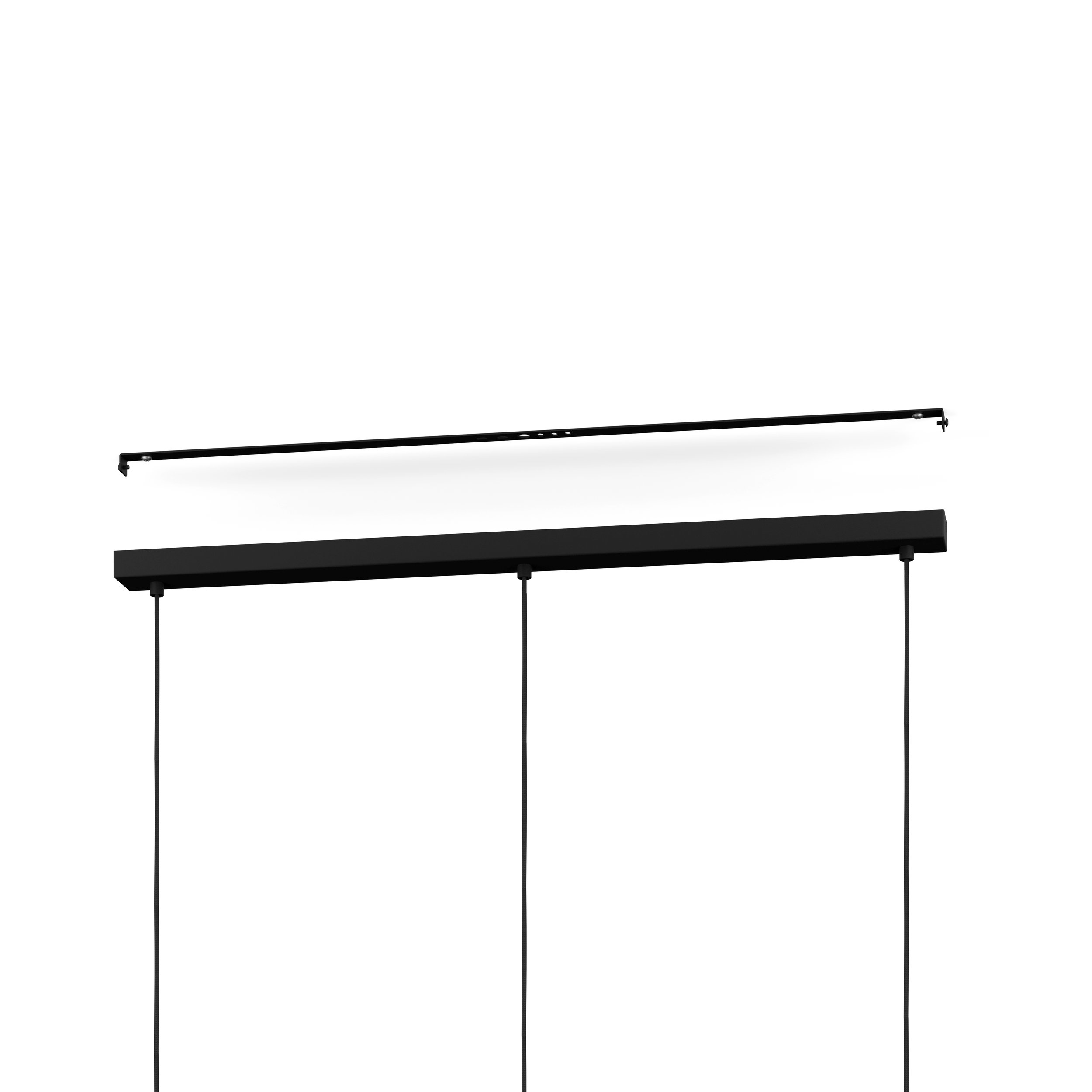 Eglo 900505 BAJAZZARA - Závěsné dřevěné svítidlo v černé barvě, 3 x E27, šířka 89cm
