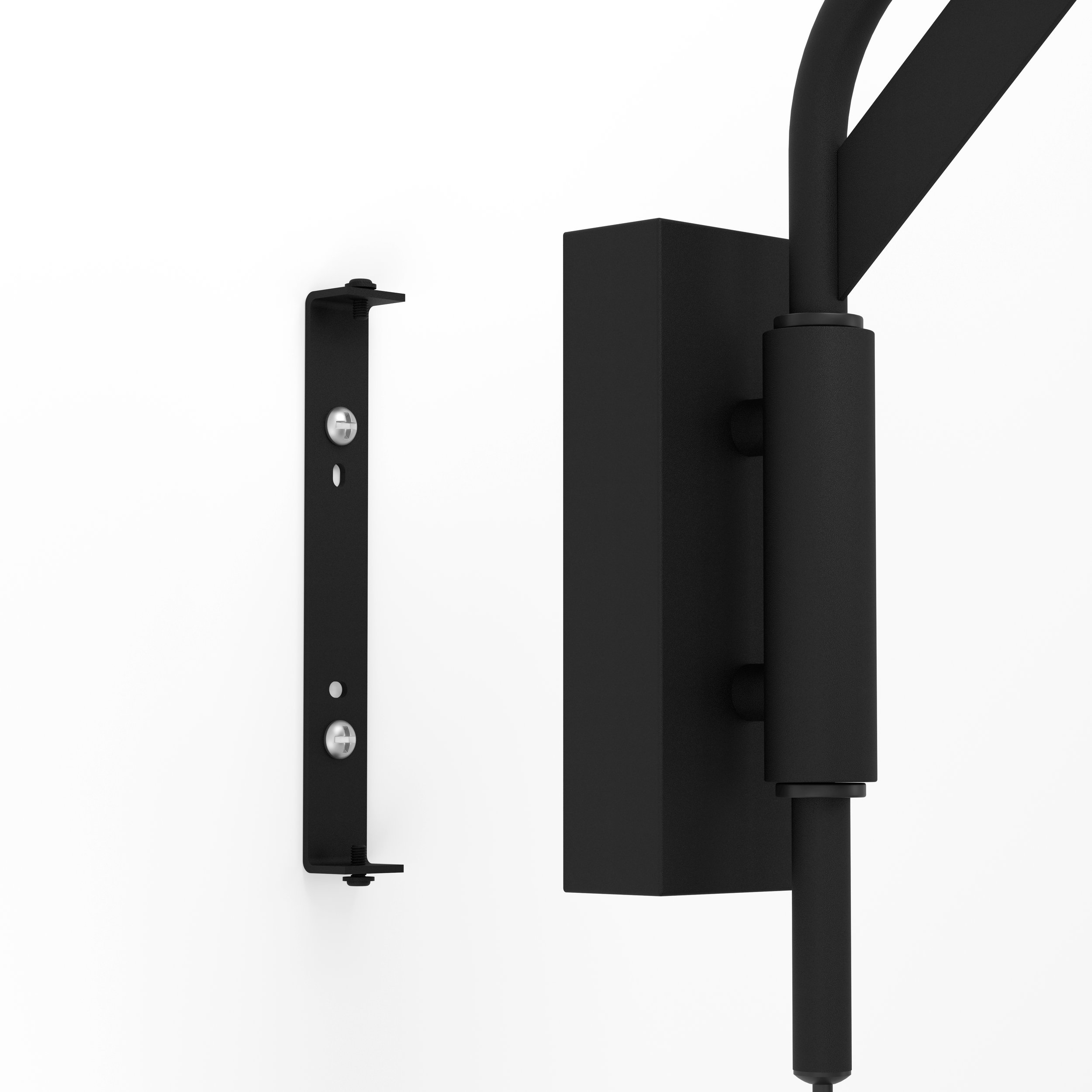 Eglo 900157 LORETO - Nástěnná černá lampa s naklápěcím stínidlem a s kabelem do zásuvky, 1 x E27