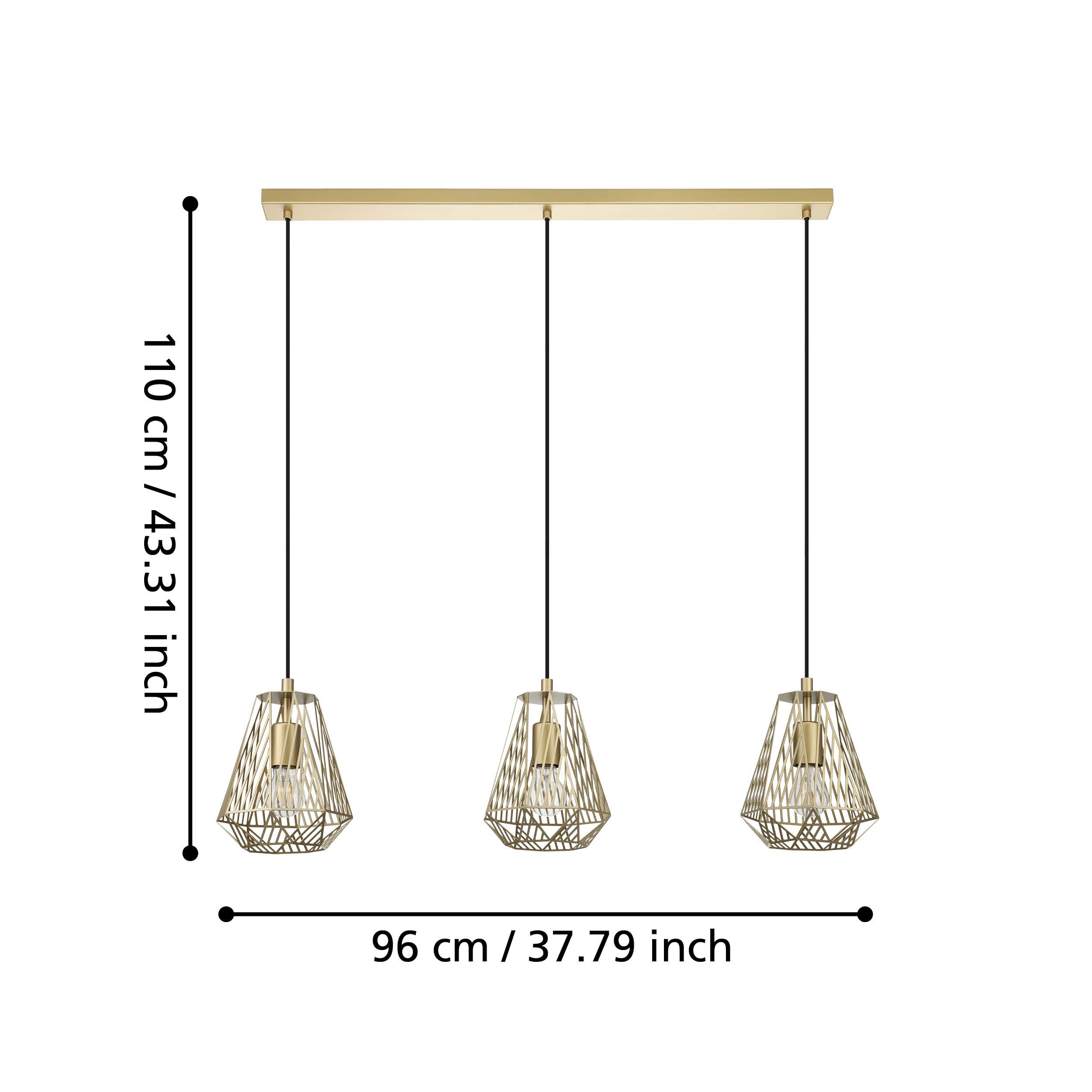 Eglo 43695 STYPE - Závěsný retro lustr ve zlatavé barvě, Ø 33cm