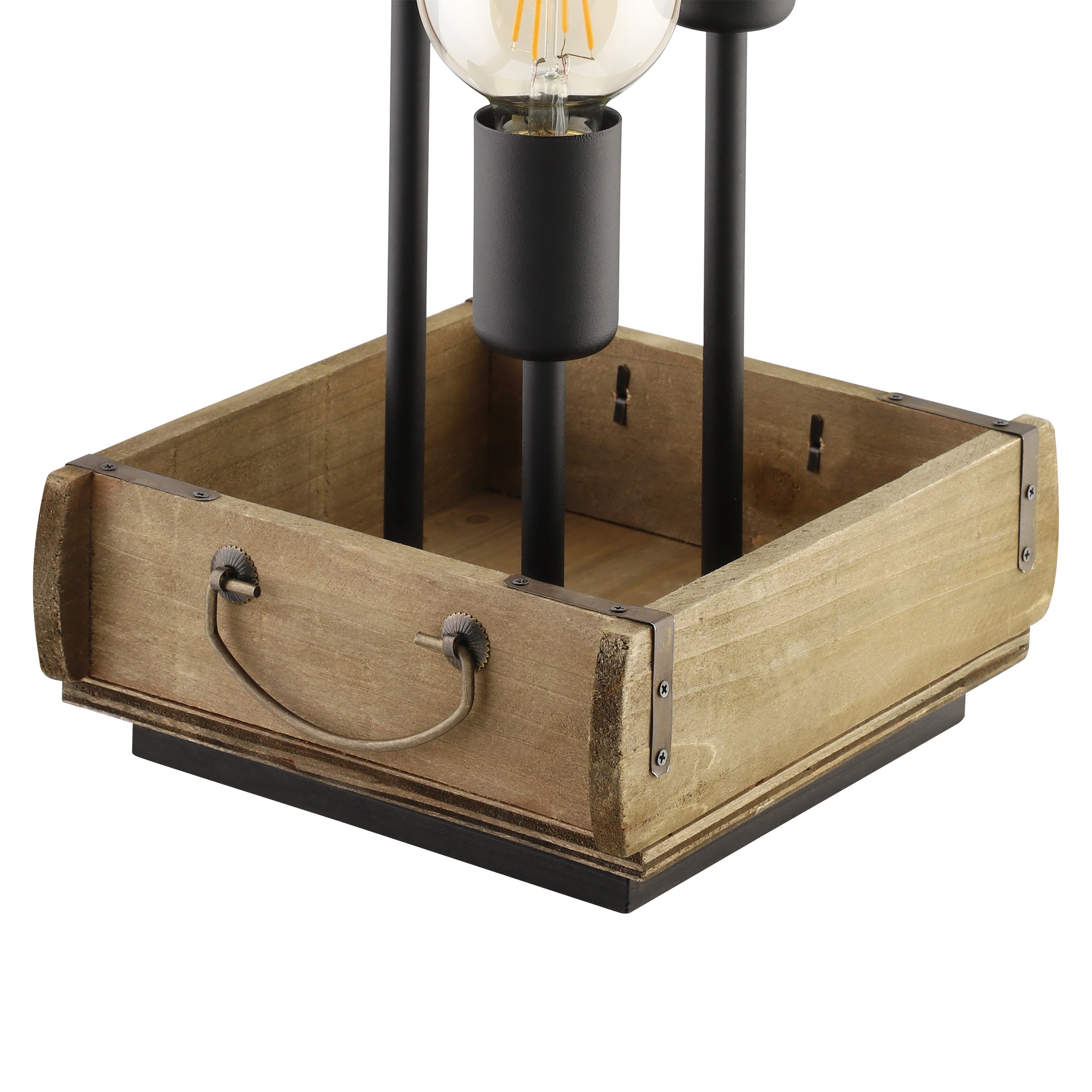 Eglo 43594 WOOTTON - Retro dřevěná stolní lampa, 3 x E27, výška 37,5cm