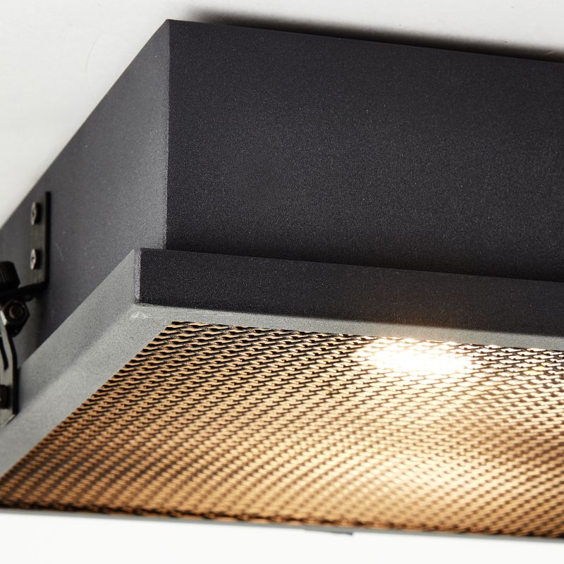 Brilliant HK19235S76 ZOIS - Stropní industriální svítidlo v černé barvě, 2 x E27, 34 x 34cm