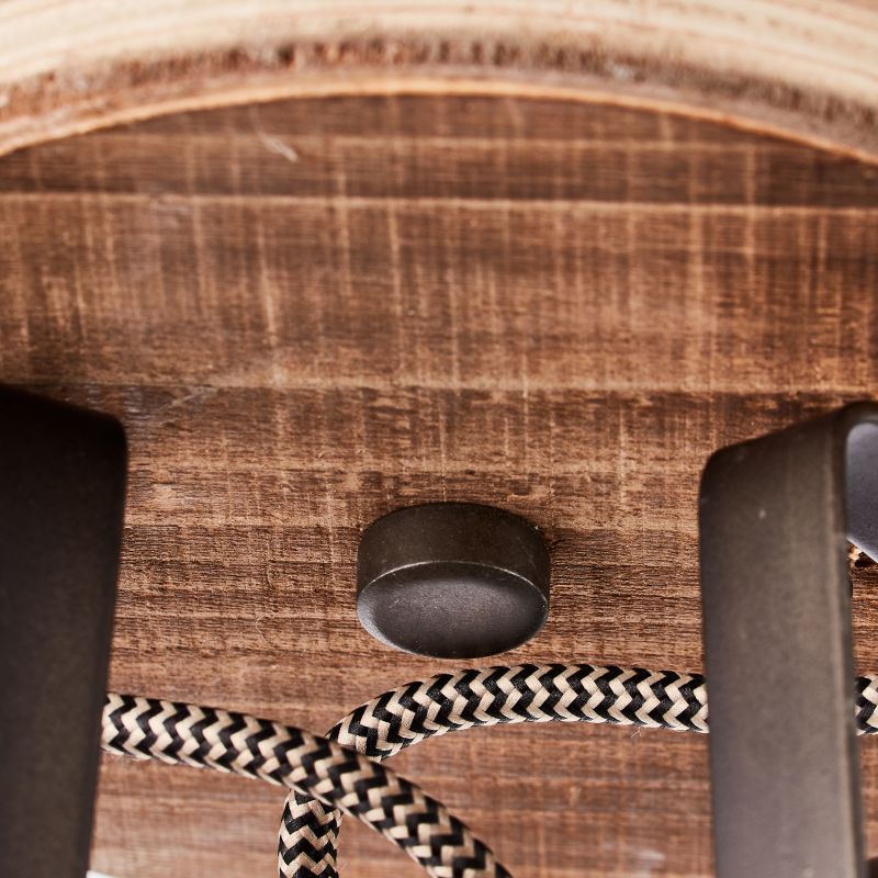 Brilliant 87524/46 TOOL - Industriální stropní svítidlo v černé barvě se dřevem, 2 x GU10, Ø 20cm