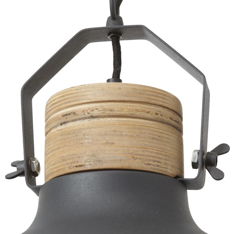 Brilliant 93571/86 EMMA - Závěsný lustr v průmyslovém stylu v černé barvě 1 x E27, Ø 33cm