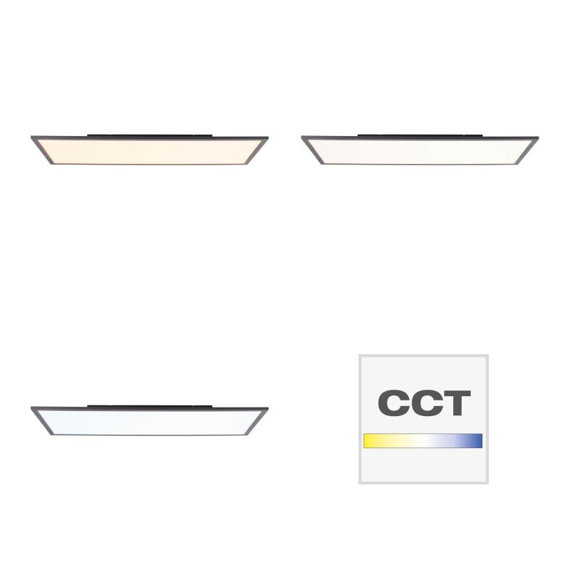 Brilliant G99299/76 JACINDA - LED obdelníkové stropní svítidlo v černé barvě, 37W, 2700-6500K, 3800lm, 80 x 40cm