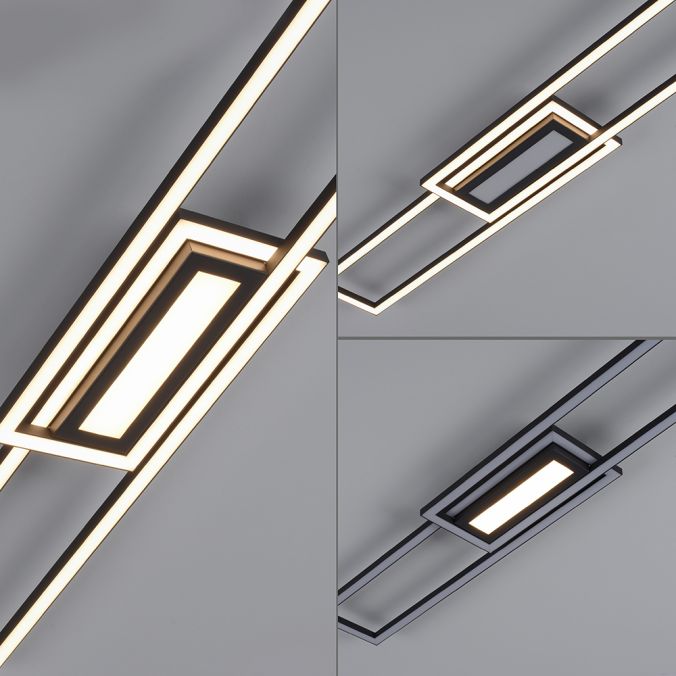 Leuchten Direkt 14696-18 ASMIN - LED stropní svítidlo v černé barvě, 45W, 3000K, 95 x 17,5cm