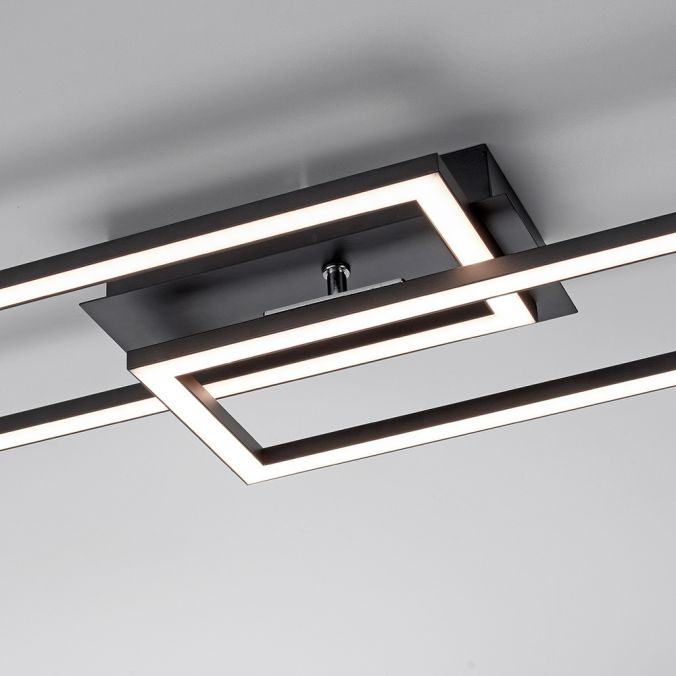 Leuchten Direkt 14691-18 IVEN - LED stropní vypínačem stmívatelné svítidlo v černé barvě, 40W, 3000K, 101 x 20cm
