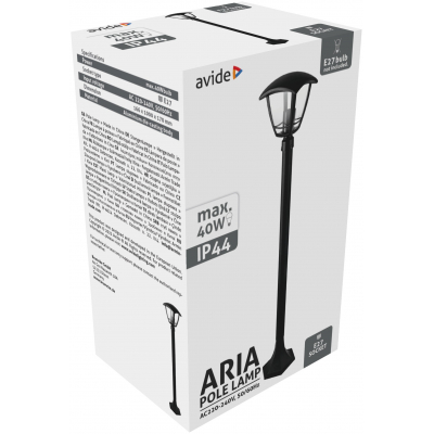 Avide AOPLL-1XE27-ARIA - Venkovní stojací hliníková lampa 1 x E27, IP44, 100cm