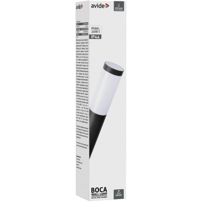 Avide AOLWE27-BOC-B BOCA - Venkovní nástěnné černé svítidlo, 1 x E27, IP44