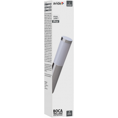 Avide AOLWE27-BOC-SN BOCA - Venkovní nástěnné stříbrné svítidlo, 1 x E27, IP44, 39629