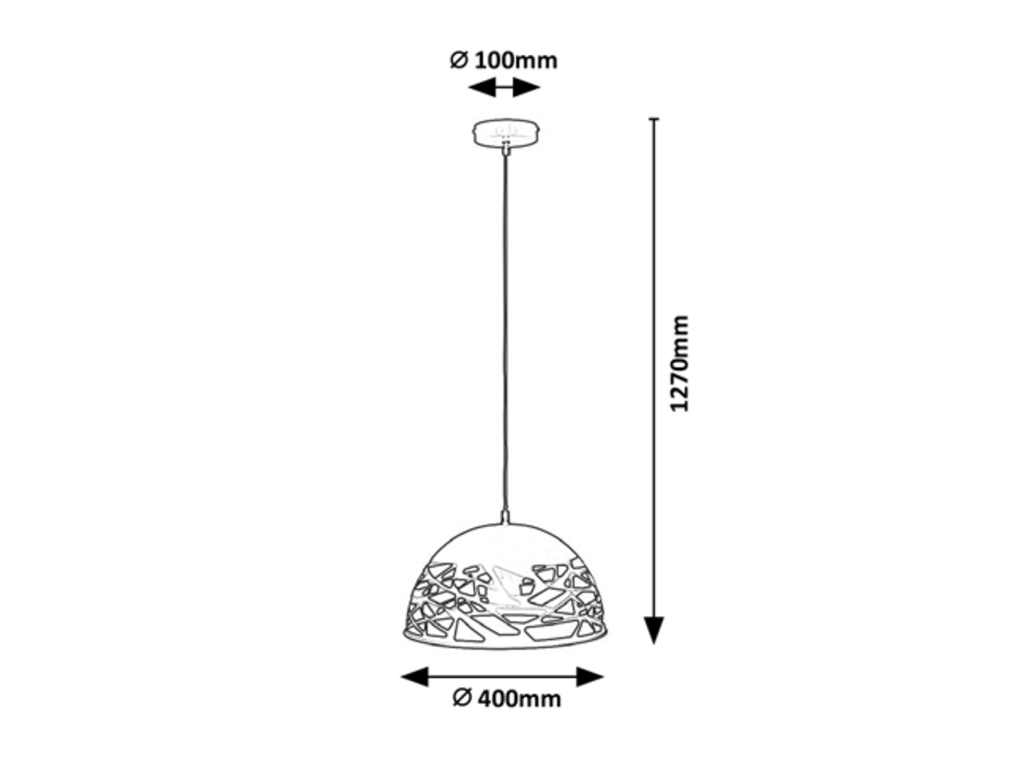 Rabalux 5086 NORENA - Kuchyňské závěsné svítidlo v černé barvě, 1 x E27, Ø 40cm