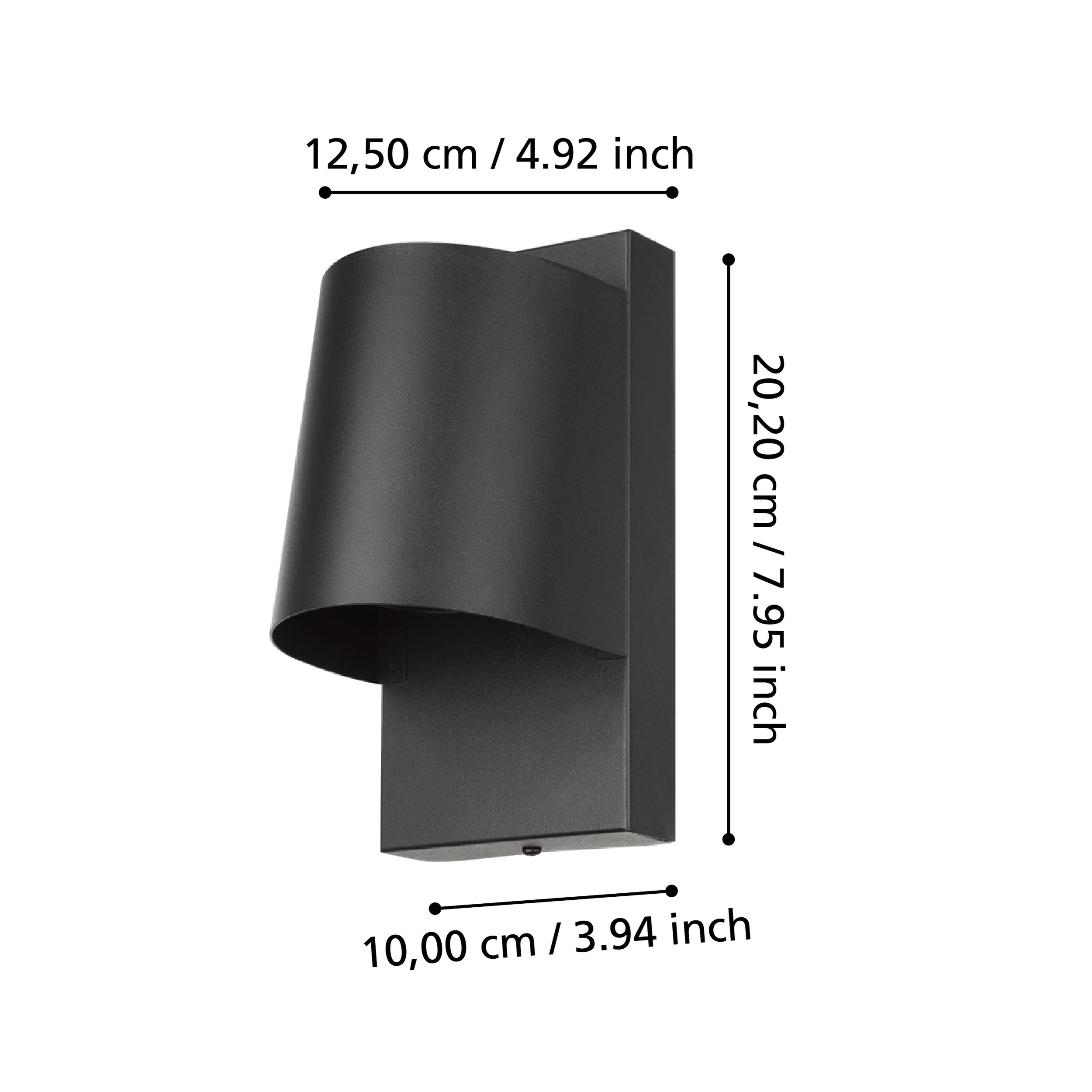 Eglo 900691 STAGNONE - Venkovní nástěnné svítidlo v černé barvě, včetně GU10 LED žárovky, IP54