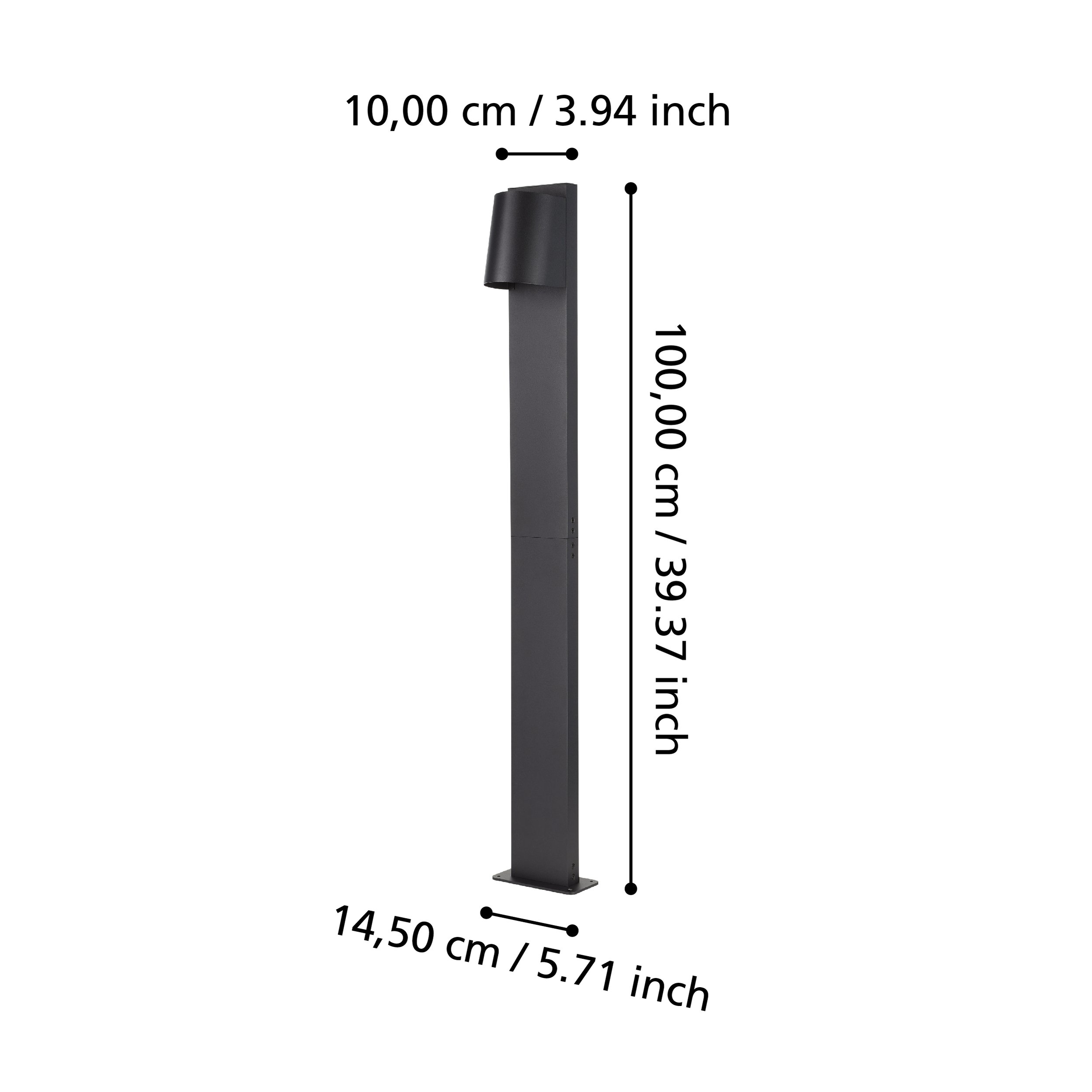 Eglo 900692 STAGNONE - Venkovní stojací hliníkové svítidlo v černé barvě, včetně GU10 LED žárovky, IP54, 100cm