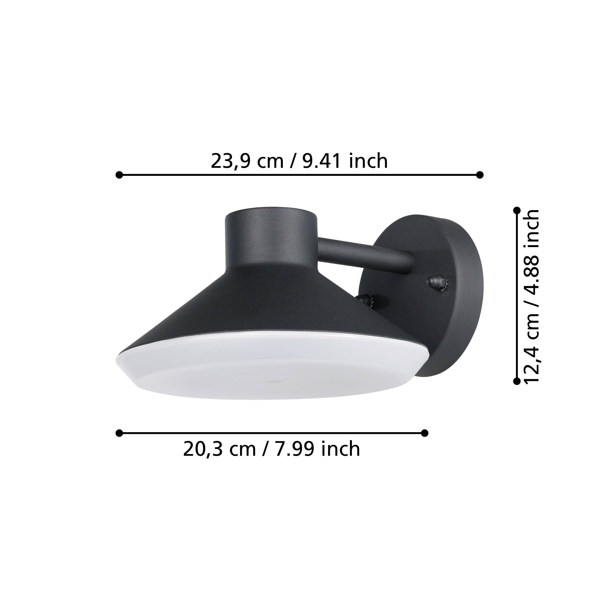 Eglo 900688 NINNARELLA - Venkovní nástěnné svítidlo v černé barvě, včetně GU10 LED žárovky, IP44