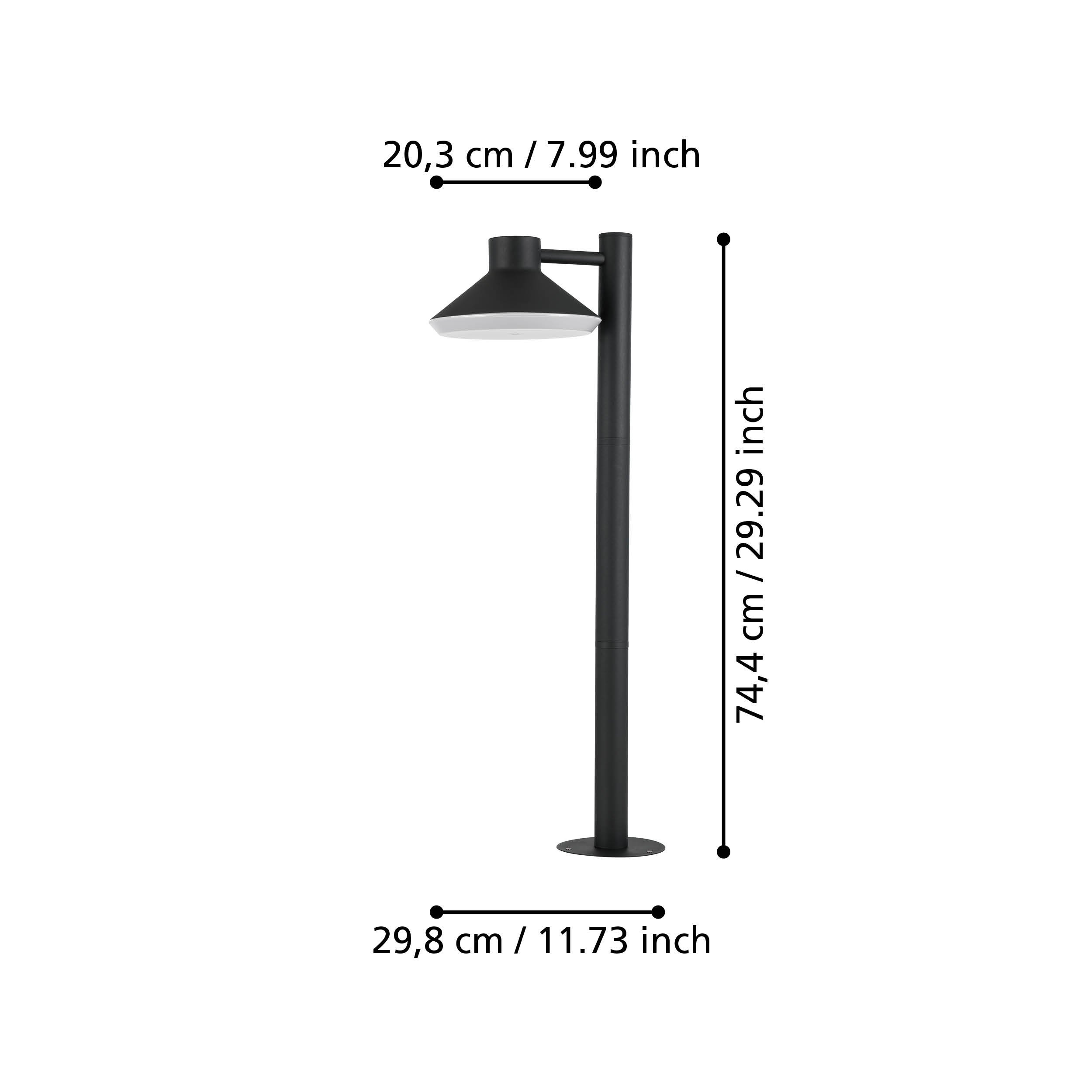 Eglo 900689 NINNARELLA - Venkovní stojací svítidlo v černé barvě, včetně GU10 LED žárovky, IP44, 74,4cm