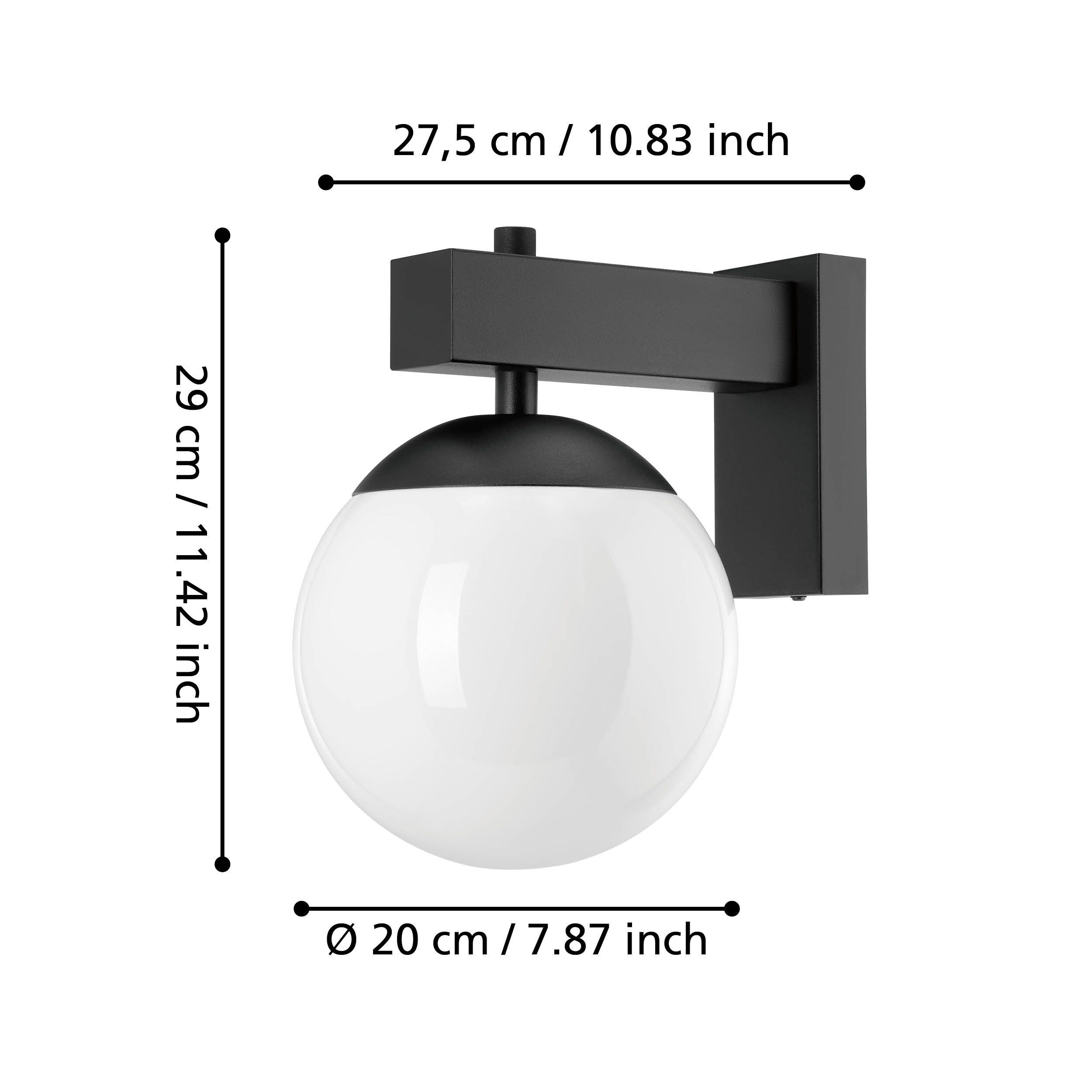 Eglo 900669 BUFALATA - Venkovní svítidlo v černé barvě, 1 x E27 IP44
