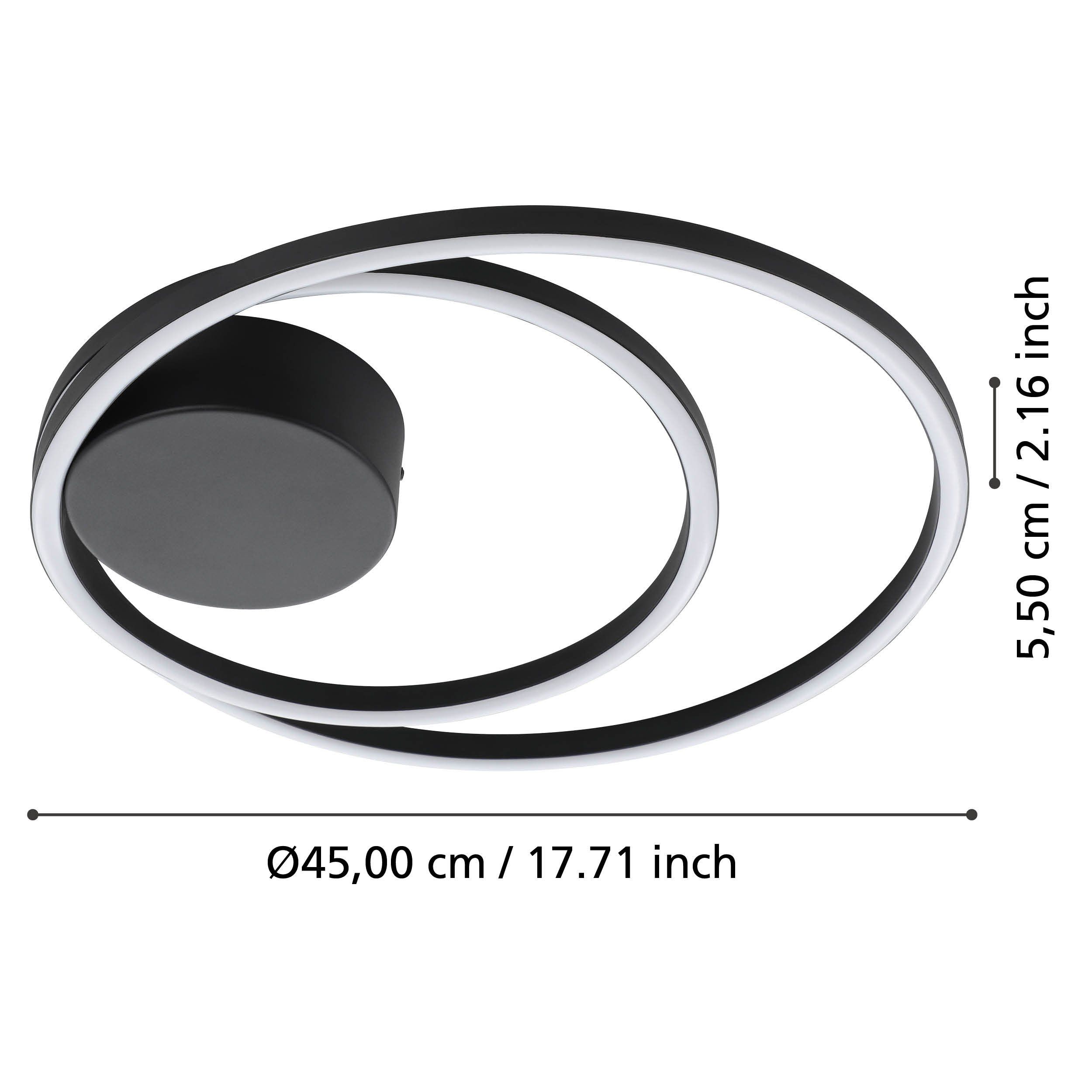 Eglo 900471 RUOTALE - LED moderní stropní svítidlo v černé barvě, 36W, 3000K, Ø 45cm
