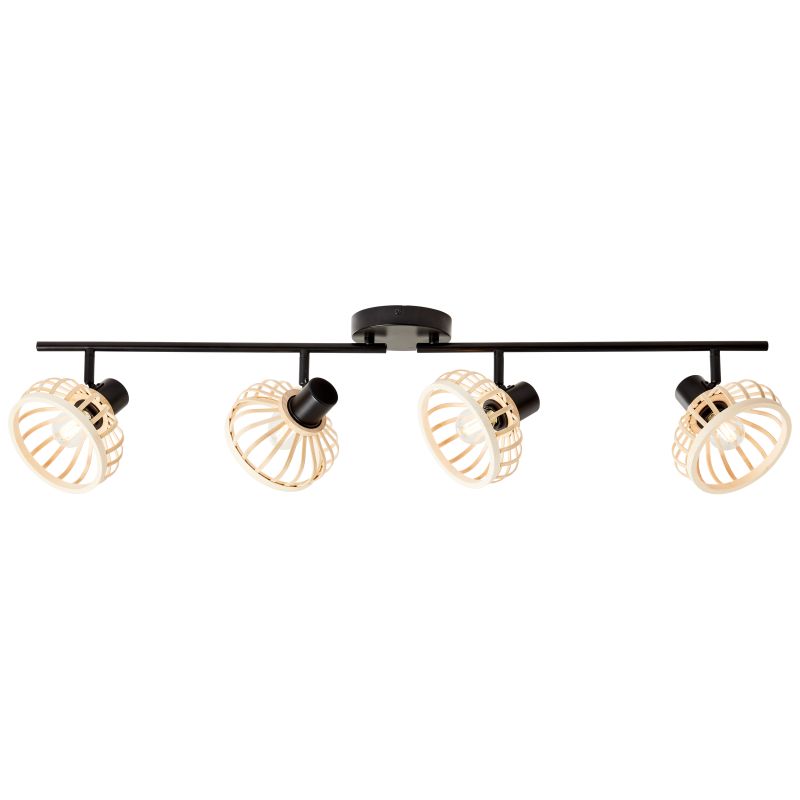Brilliant 99740/76 NORAH - Stropní bodová lampa z přírodního dřeva, 4 x E14, 90,5cm
